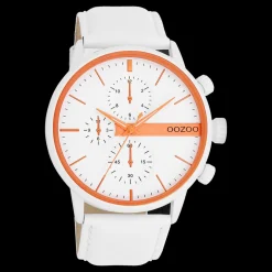 Witte OOZOO horloge met leren band - C11314