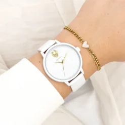 Witte OOZOO horloge met leren band - C11343
