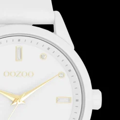 Witte OOZOO horloge met leren band - C11354