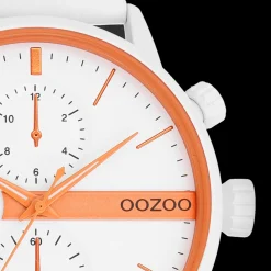 Witte OOZOO horloge met leren band - C11314
