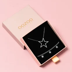 Zilverkleurige armband + ketting set met sterretjes