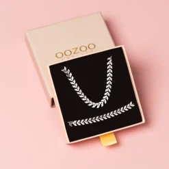 Zilverkleurige armband + ketting set met V-schakel