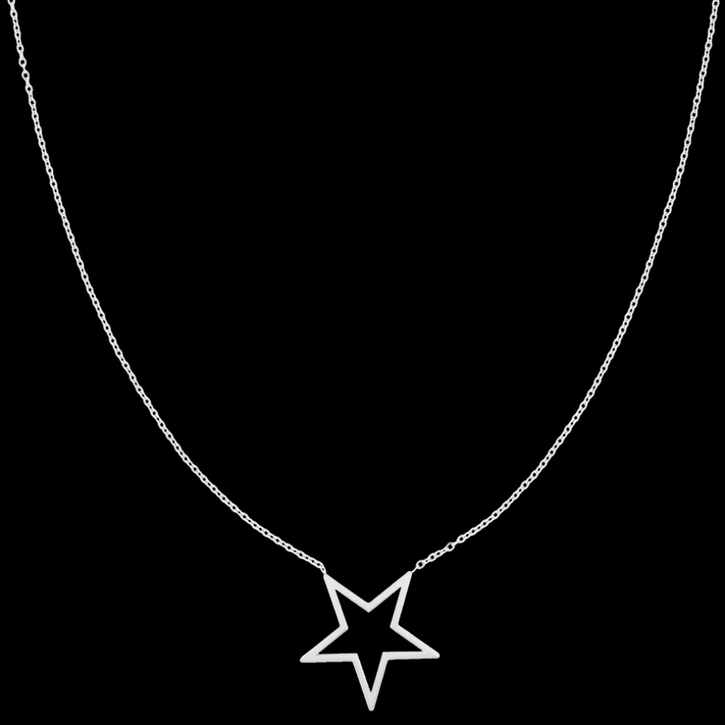 Zilverkleurige armband + ketting set met sterretjes