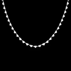 Zilverkleurige armband + ketting set met hartjes
