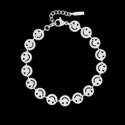 Zilverkleurige armband met smileys