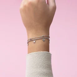 Zilverkleurige armband met bolletjes