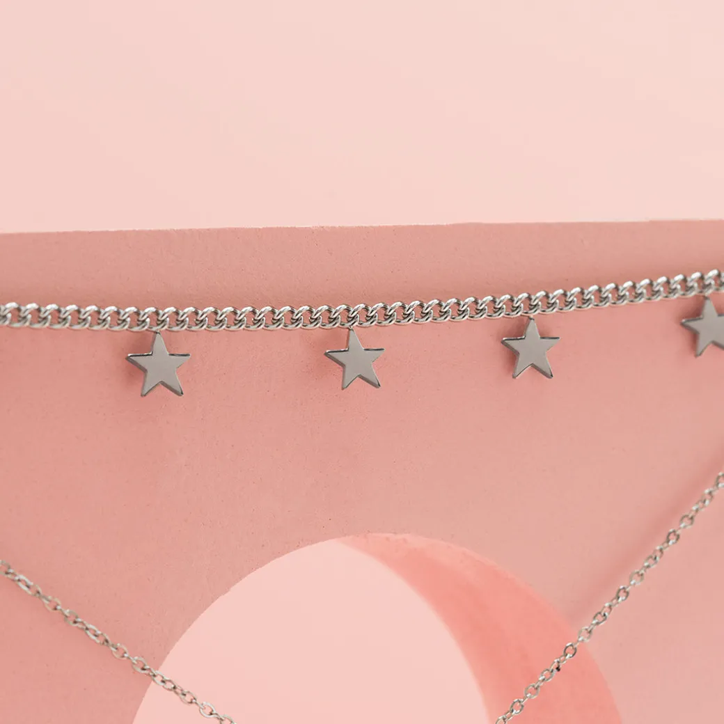 Zilverkleurige armband met sterretjes