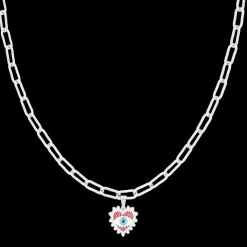 Zilverkleurige ketting met boze oog bedeltje