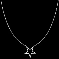 Zilverkleurige ketting met grote ster