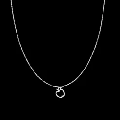 Zilverkleurige ketting met een appel