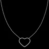 Zilverkleurige ketting met groot hart