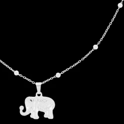 Zilverkleurige ketting met olifant bedeltje
