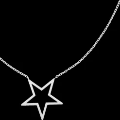 Zilverkleurige ketting met grote ster