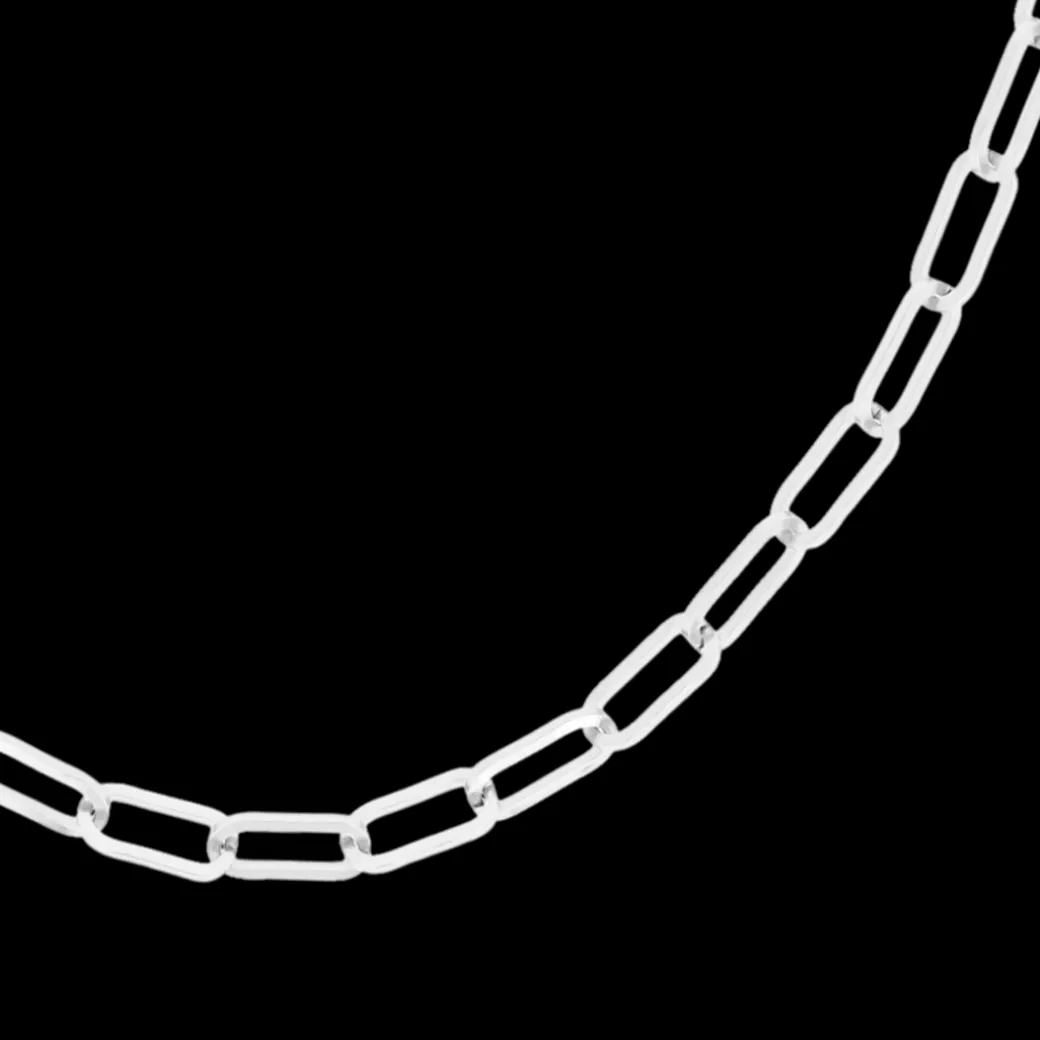 Zilverkleurige ketting met grove schakels