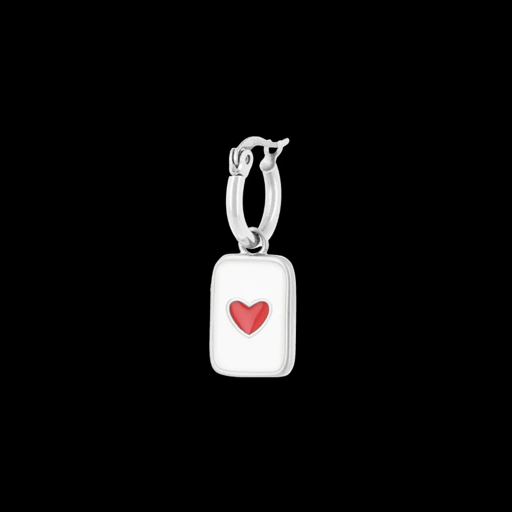 Zilverkleurige oorbel + ketting set met L-O-V-E & een hart