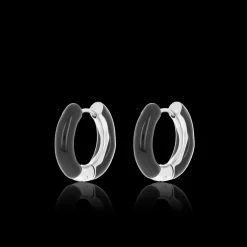 Zilverkleurige oorringen met zwarte plating