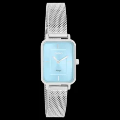 Zilverkleurige OOZOO horloge met metalen mesh armband - C20351