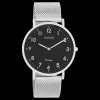 Zilverkleurige OOZOO horloge met metalen mesh armband - C20341
