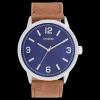 Zilverkleurige OOZOO horloge met leren band leren band - C11501