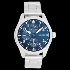 Zilverkleurige OOZOO horloge met roestvrijstalen armband roestvrijstalen armband - C11505