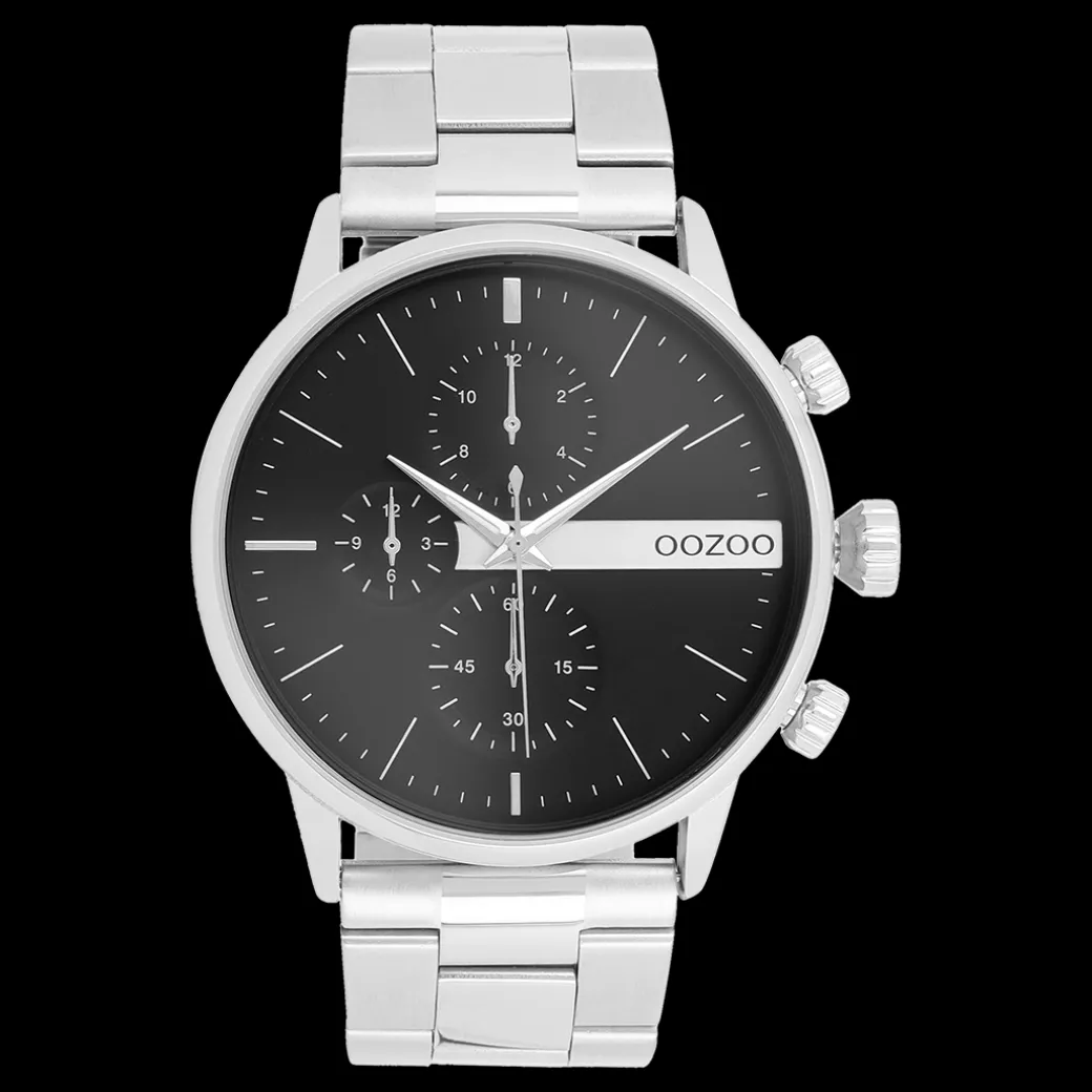 Zilverkleurige OOZOO horloge met roestvrijstalen armband roestvrijstalen armband - C11511