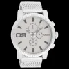 Zilverkleurige OOZOO horloge met metalen mesh armband - C9436