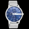 Zilverkleurige OOZOO horloge met metalen mesh armband - C11300
