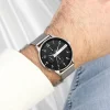 Zilverkleurige OOZOO horloge met metalen mesh armband - C11301
