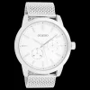 Zilverkleurige OOZOO horloge met metalen mesh armband - C9663