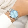 Zilverkleurige OOZOO horloge met roestvrijstalen armband - C11423