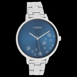 Zilverkleurige OOZOO horloge met roestvrijstalen armband - C11121
