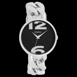 Zilverkleurige OOZOO horloge met grove schakelarmband - C11261