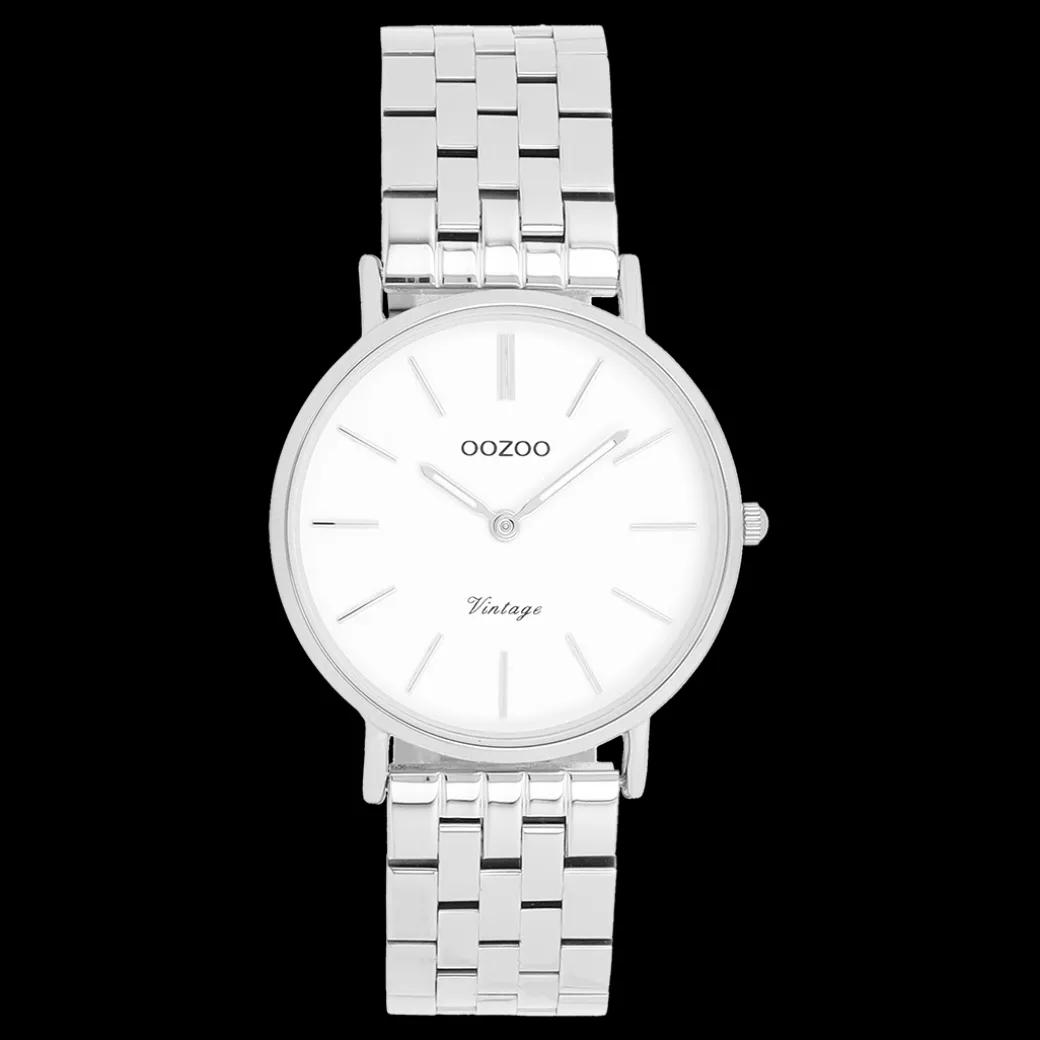 Zilverkleurige OOZOO horloge met roestvrijstalen armband roestvrijstalen armband - C20405