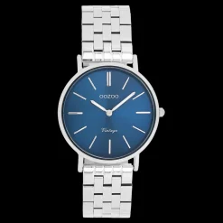 Zilverkleurige OOZOO horloge met roestvrijstalen armband roestvrijstalen armband - C20406