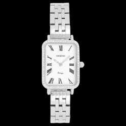 Zilverkleurige OOZOO horloge met roestvrijstalen armband roestvrijstalen armband - C20413