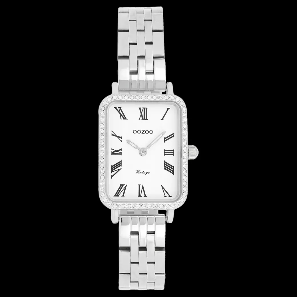 Zilverkleurige OOZOO horloge met roestvrijstalen armband roestvrijstalen armband - C20413