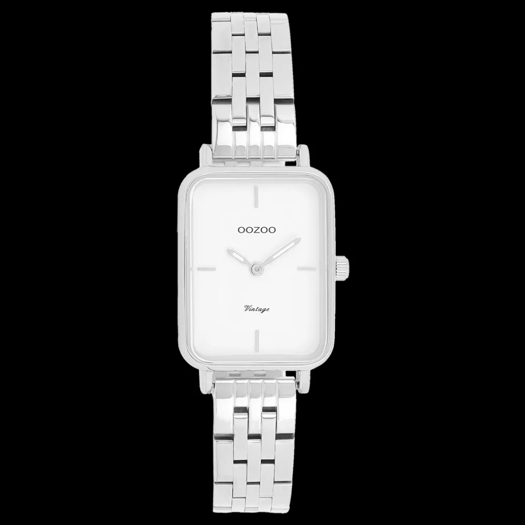Zilverkleurige OOZOO horloge met roestvrijstalen armband roestvrijstalen armband - C20416