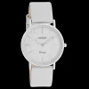 Zilverkleurige OOZOO horloge met leren band - C20200