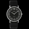 Zilverkleurige OOZOO horloge met zwarte metalen mesh armband - C20140