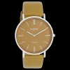 Zilverkleurige OOZOO horloge met olijf groene leren band - C20326