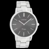 Zilverkleurige OOZOO horloge met roestvrijstalen armband - C20021