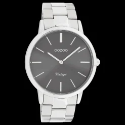 Zilverkleurige OOZOO horloge met roestvrijstalen armband - C20021