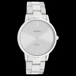 Zilverkleurige OOZOO horloge met roestvrijstalen armband - C20027