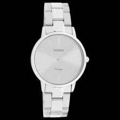 Zilverkleurige OOZOO horloge met roestvrijstalen armband - C20039