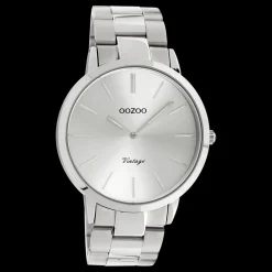Zilverkleurige OOZOO horloge met roestvrijstalen armband - C20100