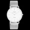 Zilverkleurige OOZOO horloge met metalen mesh armband - C9901