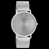 Zilverkleurige OOZOO horloge met metalen mesh armband - C9937
