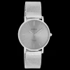 Zilverkleurige OOZOO horloge met metalen mesh armband - C9939