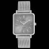 Zilverkleurige OOZOO horloge met metalen mesh armband - C9842