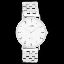 Zilverkleurige OOZOO horloge met roestvrijstalen armband - C20365
